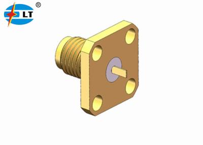 中国 18GHz SMA RFのメス コネクタ4の穴は同軸コネクター台紙SMAのフランジを付けたようになる 販売のため