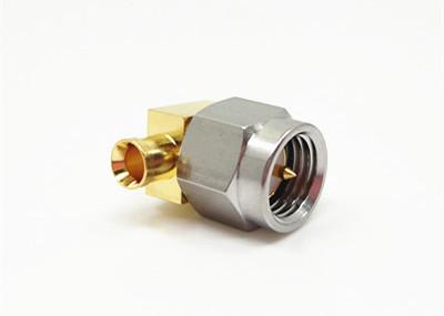 China Conector coaxial de ángulo recto del RF de la soldadura del enchufe masculino del conector de SMA RF en venta