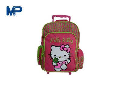 China Pvc Polyester Nylon Children ' S School Fashionable Backpack / Soft Trolley Bag With Trolley And Wheels for sale