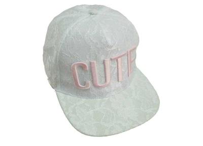 China Raised 3D embroidery Baseball Cap with Lace fabric , Personalised hiphop cap for sale