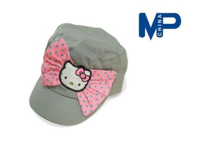 China 100% het Katoenen Gepersonaliseerde Honkbalkappen van Leuke Kinderen met Hello Kitty Bowknot Te koop