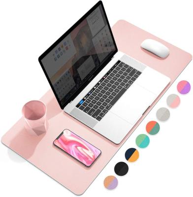 China Desktop Multifunctional Protective Water Resistance PU Leather Mouse Pad for sale