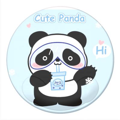 China With Wrist Rest Round And Cute Panda Image Gel Wrist Protector Comfortable Mouse Pad for sale