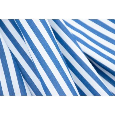 China 2023 New Sensation Design Woven Yarn Dye SOFT FINISH Pocket Striping Dress Poplin Stripe Fabric for sale