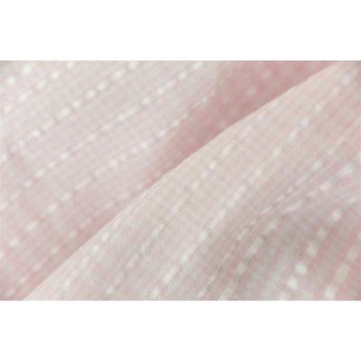 China Fashion Care Check Cotton / Cute Easy Yarn Dyed Polyester Cotton Seersucker Fabric for sale