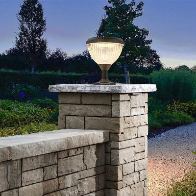 China Outdoor Igniting Base Pathway Energy Saving Design Solar Gate Post Pathway Led Pillar Light For Garden for sale