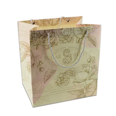 China Recyclable Recycled Shopping Paper Bag Flower Paper Bag Food Custom Paper Bag With Your Logo for sale