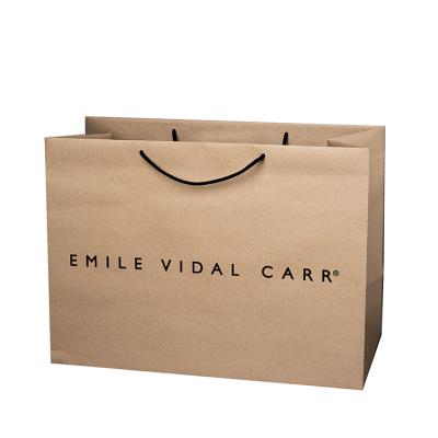 China Recyclable Famous OEM Accepted Branded Paper Wedding Gift Food Craft Bag Custom Brown Kraft Paper Shopping Bag for sale