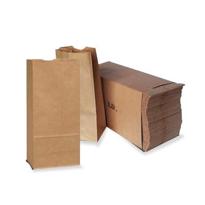 China Recyclable Kraft Paper Lunch Grocery Durable Perfect Size Bag Brown for sale