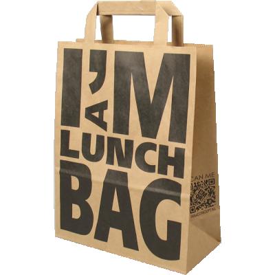 China Recyclable Custom Logo Printed Brown Kraft Paper Bag With Paper Tape Handle for sale