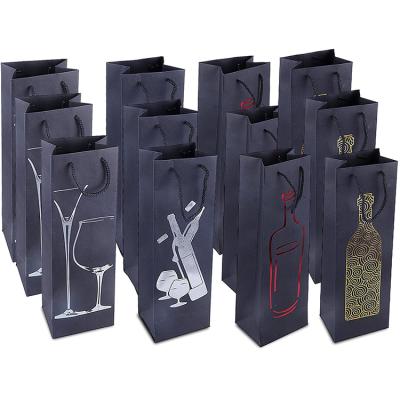 China Spirits Liquor Champagne Wine Bottle Gift Bag Recyclable Premium Paper for sale