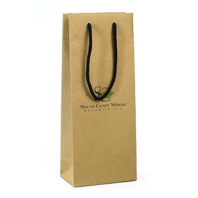 China Cheap Custom Recyclable Printing Bottle Gift Bag Kraft Paper Wine Bottle Custom Packaging Bag China Factory for sale