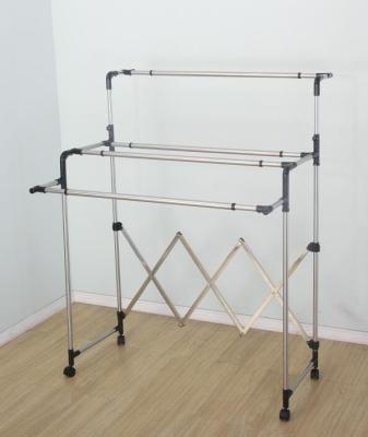 China Modern Foldable Expandable 3-Tier Garment Rack Removable Clothes Towels Drying Rack for sale