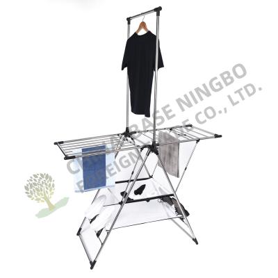 China Modern Foldable Clothes Drying Rack Stainless Steel Hanger With Mesh Rack for sale