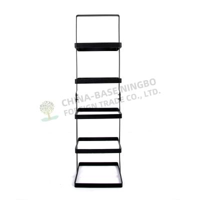 China Industrial Black 5 Tier Shoe Shelf Premium Metal Shoes Rack For Entryway for sale