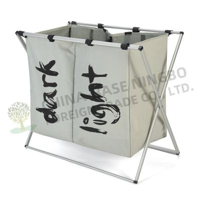 China CLASSIC Double Foldable Laundry Baskets For Dirty Clothes Household Dirty Clothes Hamper for sale