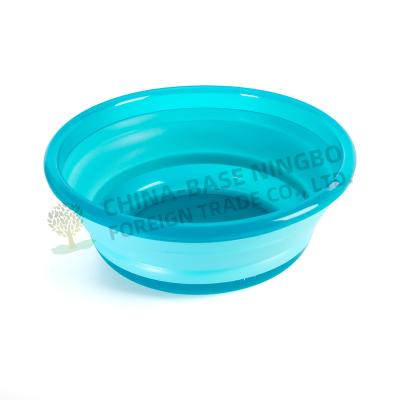 China Sustainable Portable Basin Bathroom Accessories Silicone Folding Plastic Outdoor Camping Sink for sale