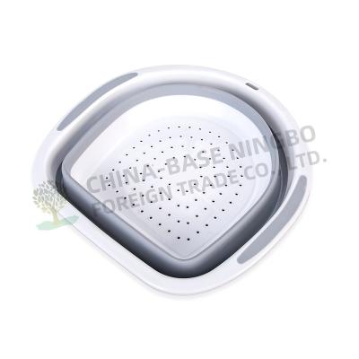 China Viable Kitchen Fruit Basket Sink Collapsible Collapsible Silicone Strainer Basin for sale