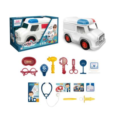 China Doctor Medical Ambulance Toys Set Game Kids Amusement Simulation Kit Child Educational Toy 34*17.5*21cm for sale