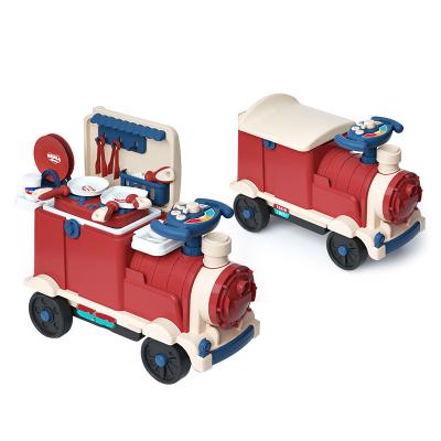 China Plastic Ride On Train Walker Sliding Car Pushing Vehicle Classic With Kitchen Toys Cooking Game Set For Kids for sale