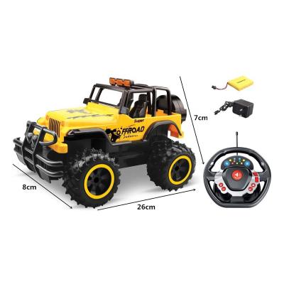 China 1:14 Steering Wheel R/C Car Multifunction Remote Control 4x4 Remote Control RC Jeep Car with Music and Lights for sale