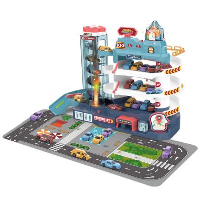 China It Can Accommodate 32PCS Large Size Cars Park Building Toys CITY Children Parking Lot Toy Set With 32 Cars for sale