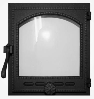 China Modern Cast Iron Fireplace Door K404 With High Temperature Resistant Paint 400*370mm for sale