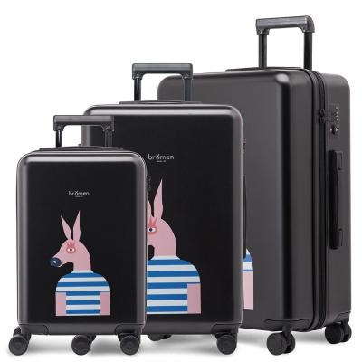 China ONEBOX Fashionable Ass Series Black PC Luggage High Quality Trolley Case for sale