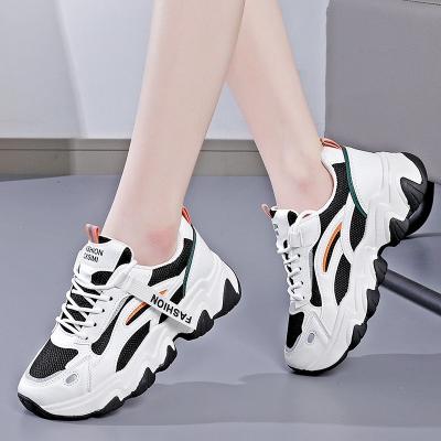 China 2023 Fashion Trend Spring New Sports Shoes Mesh Face Dad Single Thick Korean Women's Shoes Children's Street Pulling Casual Running Shoes for sale