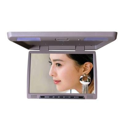 China 17 Inch Motorized Roof Mount Flip-down Monitor Black Mirror Remote Control Dvd For Car/Bus/Train/Subway/Plane With HD Input for sale