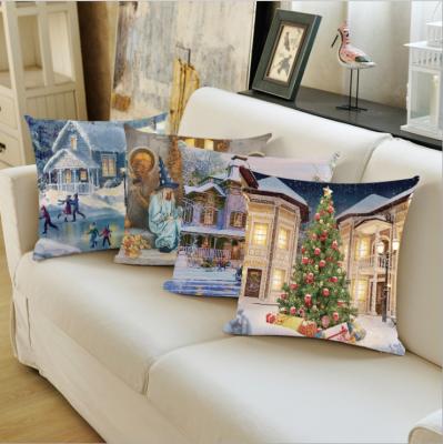 China Square Led Modern Embroidered Merry Christmas Pillow Anti-Static Decorative Pillow Cover Cushion Cover Modern Embroidered Pillows Plush for sale