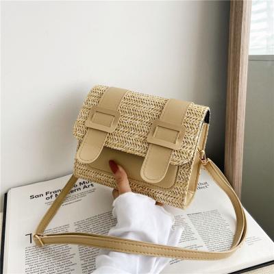 China 2022 New Fashion Spring Fashion Messenger Shoulder Straw Bag Wholesale Cute Ladies Handbags for sale