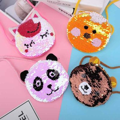 China Wholesale New Waterproof Cute Cartoon Rope Long Coin Purse Sequined Shoulder Bag For Girls Children Handbag for sale