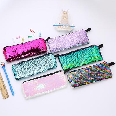 China School Pen Bags Hot Sale Mermaid Sequin Storage Stationery Pen Gift Box Kids Pencil Bag Cases Bag Pouch for sale