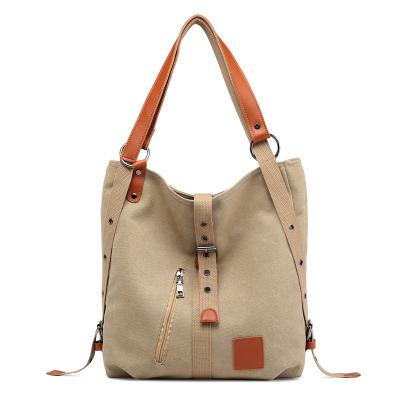 China Factory Customized Eco - Friendly Canvas Handbag Vintage Travel Shopping Travel Shopping Casual Shoulder Bags for sale