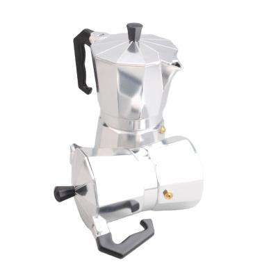 China Hot Selling Stocked 1/2/3/6/9/12 Cup Stovetop Espresso Coffee Maker Style Aluminum Italian Coffee Maker for sale