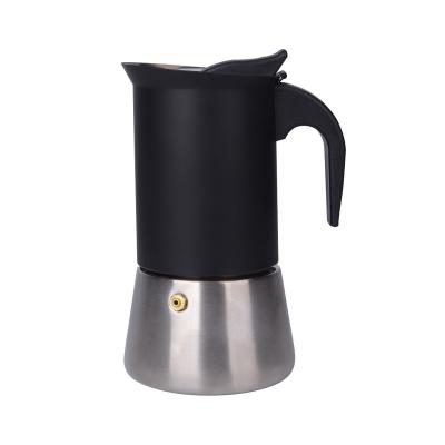 China WITH LID 2/4/6/10 Cup High Quality Stainless Steel Espresso Coffee Maker Moka Pot for sale