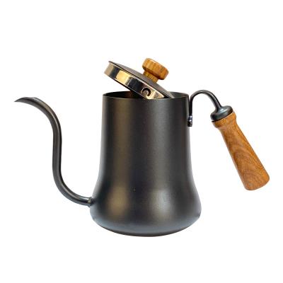 China 600ML Hand Stainable Drip Coffee Spilling Kettle Stainless Steel Spill Over Gooseneck Teapot Kitchen Appliances for sale