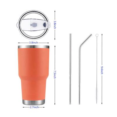 China Wholesale Viable High Quality 20oz Straight Double Walled Tumbler Double Walled Stainless Steel Tumbler With Lid And Straw for sale