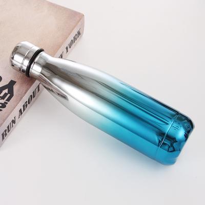 China 17Oz 500ml Viable Shape Fitness Cola Metal Thermo Sky Painting Stainless Steel Flask Double Insulated Thermal Water Bottle With Logo for sale