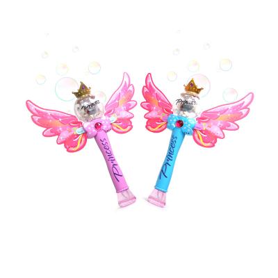 China Safe and healthy products. Magic Bubble Toy Girl Bubble Gum Machine Pink Stick Machine Angel Wings Bubbles Kids Toys BSCI Labor Inspection for sale