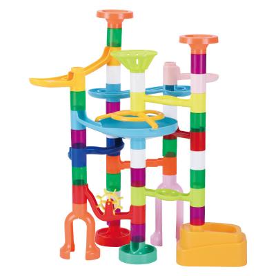 China Safe and healthy products. BSCI Labor Inspection Marble Race Building Block Toy Slide Rail Ball Track Educational Maze Brick Plastic Rolling Ball For Kids for sale