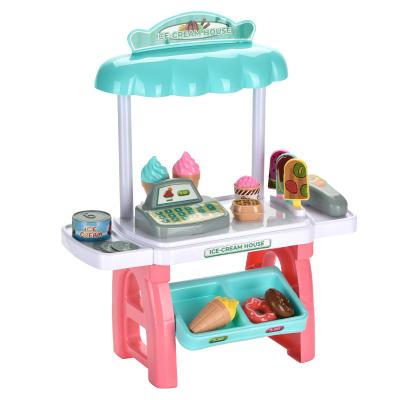 China Safe and healthy products. Hot Selling BSCI Labor Inspection Pretend Plastic Cashier Table Supermarket Toy Kids Game Cash Register Ice Candy for sale