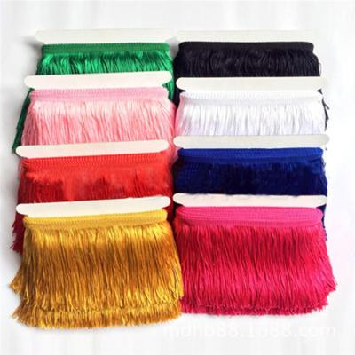 China Wholesale Viable 30 50 Colors Cipher Polyester Tassel Fringe Lace Trimming For Latin Boho Dance Dress LH-GPA0019 for sale