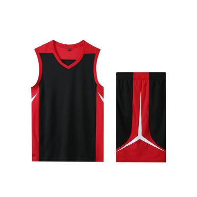 China Loose White Red Basketball Tank Tops LOGO Basketball Shirts Blank Customized Sports Uniforms Antibacterial Vests for sale