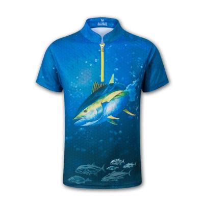 China Custom printed antibacterial outdoor fishing shirts fishing shirts wholesale performance sleeve shorts apparel shirts for sale