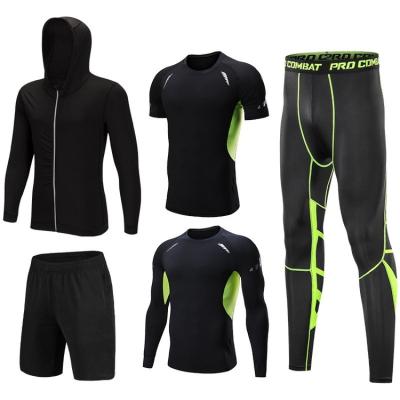 China Manufacturer Customized Logo Men Long Sleeve Short Sleeve Shirt Breathable Fitness Training Wear Set for sale