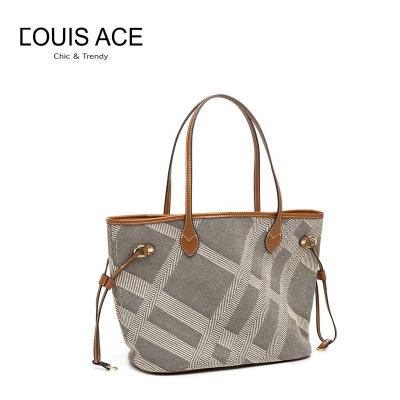 China Fashion/Luxury/Normcore/Latest Luxury Handbags Minimalist Plaid Design For Lady Fashion Shoulder Handbag With Large Capacity Canvas Shoulder Bag Set High Quality for sale