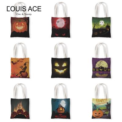 China Folding COUIS LE CÆ specially launched Halloween tote bag fashion shoulder canvas creative printing shopping bag for sale