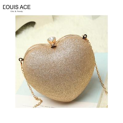 China Fashion/Luxury Creative Ladies/Normcore/Diamond Lattice Decoration Lady Minimalist New Arrival Design Bag Banquet Grab Bag Heart Shape Handbag For Women for sale